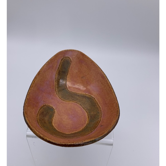 Signed Studio Art Glazed Pottery Catchall Bowl- Handmade Vtg. - Picture 4 of 10